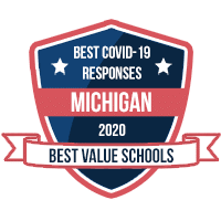 Best Michigan College COVID-19 responses badge