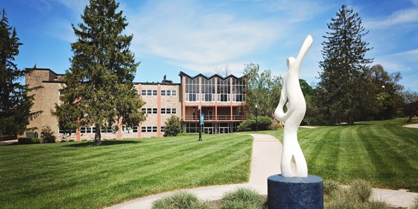 Outdoor view of college campus