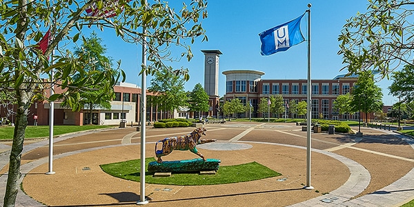 Outdoor view of college campus