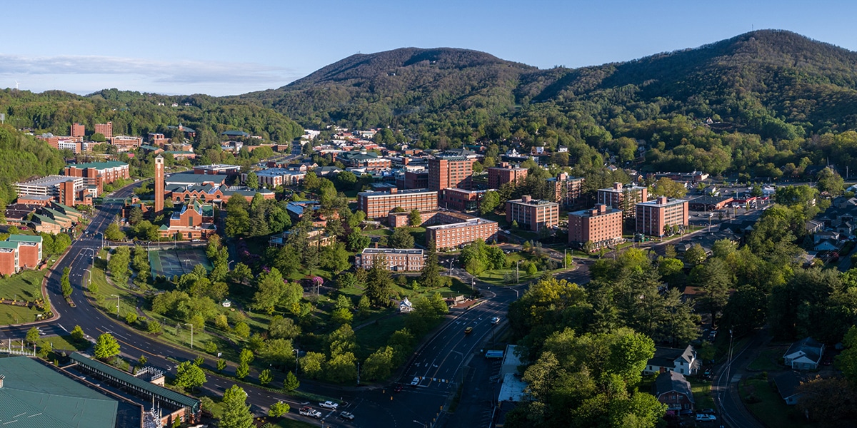 Outdoor view of college campus