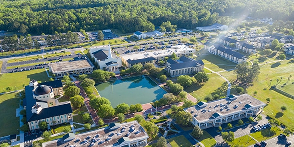 Outdoor view of college campus