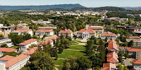 Outdoor view of college campus