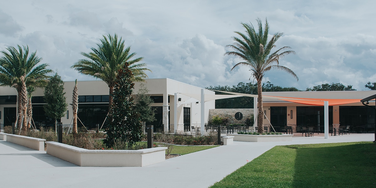 Outdoor view of college campus