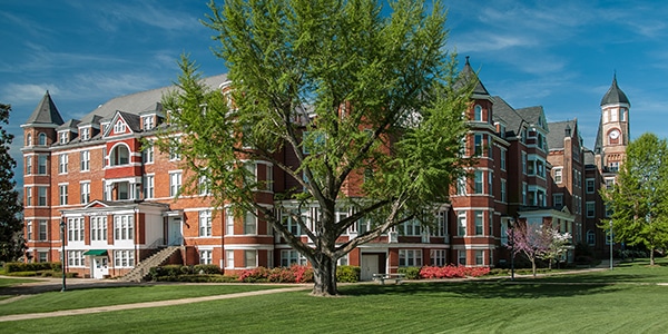 Outdoor view of college campus