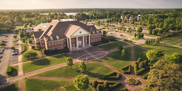 Outdoor view of college campus