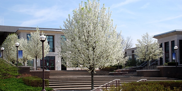 Outdoor view of college campus