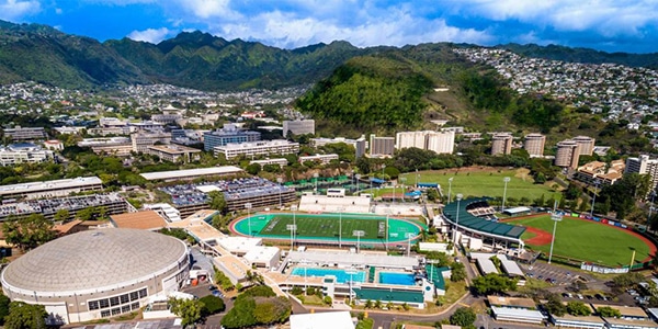 Outdoor view of college campus