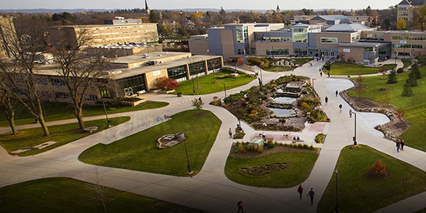 Outdoor view of college campus