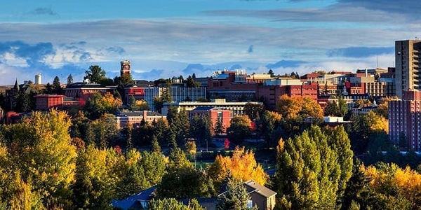 Outdoor view of college campus