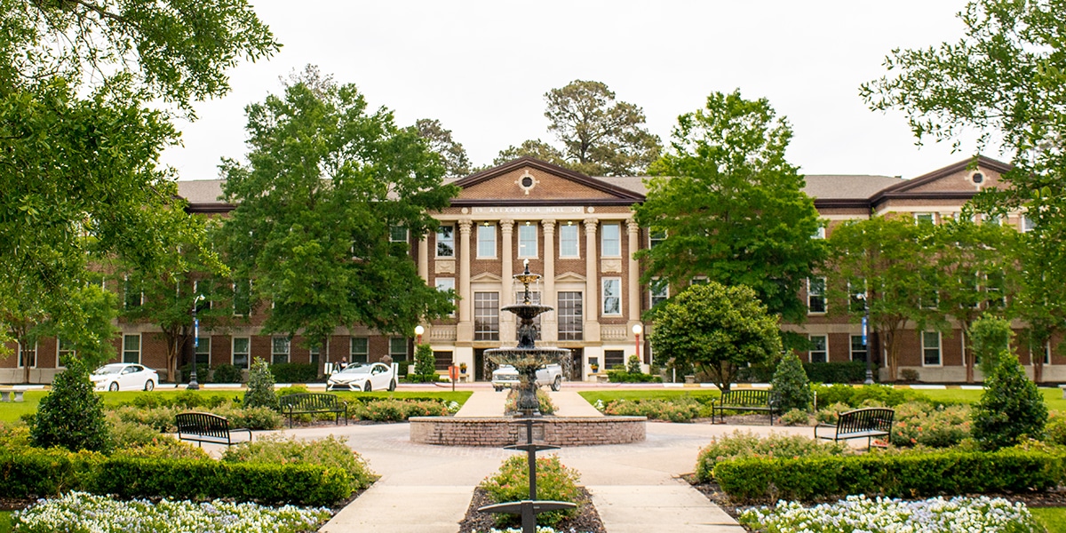 Outdoor view of college campus