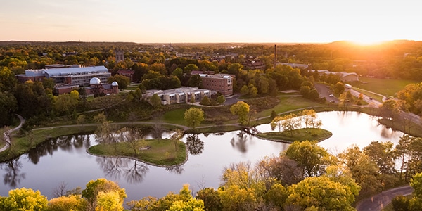 Outdoor view of college campus