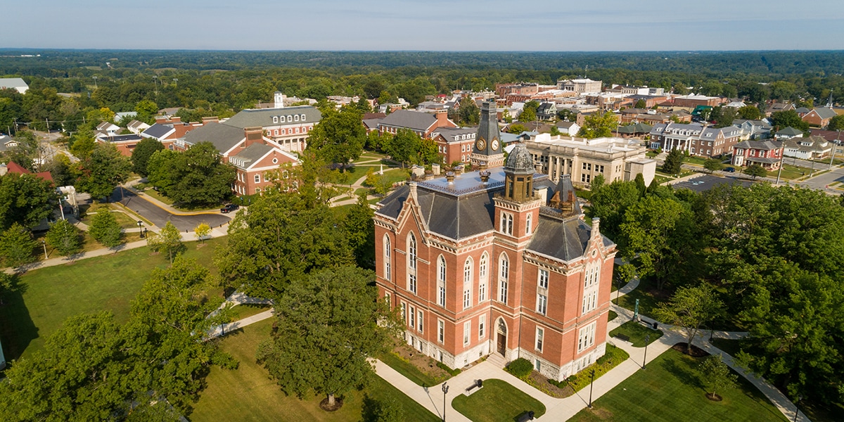 Outdoor view of college campus