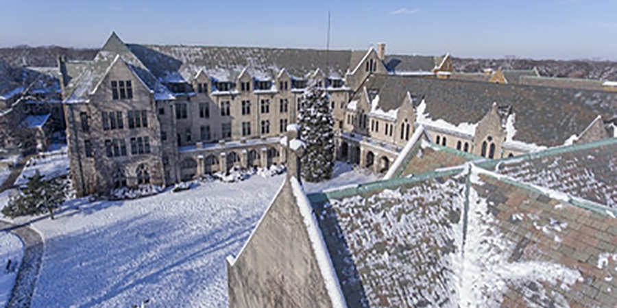 Outdoor view of college campus
