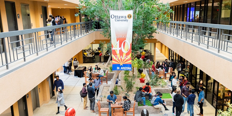 College students walking at Ottawa University