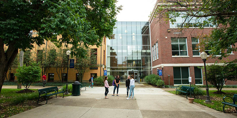 Outdoor view of college campus