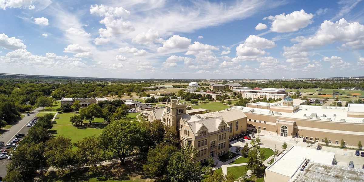 Outdoor view of college campus