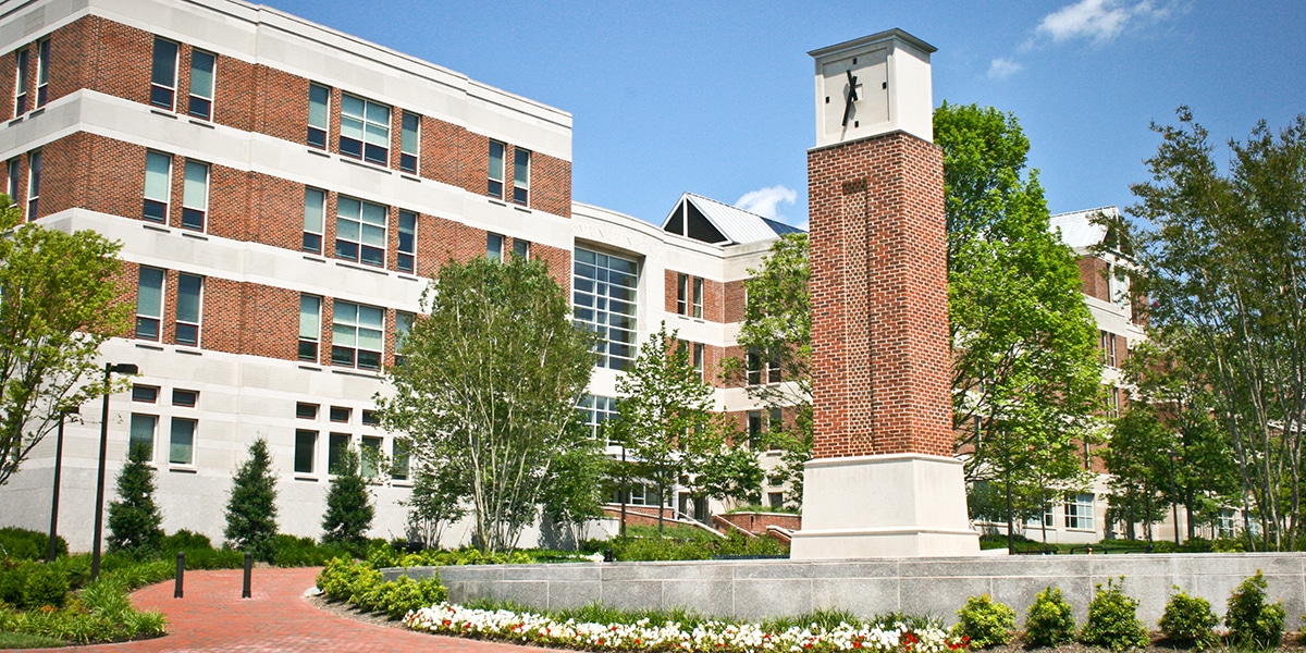 Outdoor view of college campus