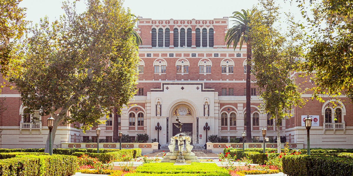 Outdoor view of college campus