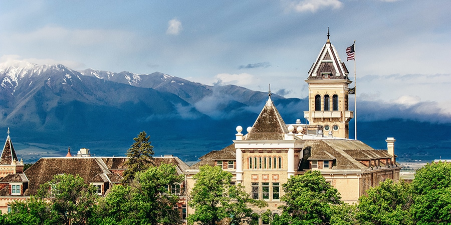 Outdoor view of college campus