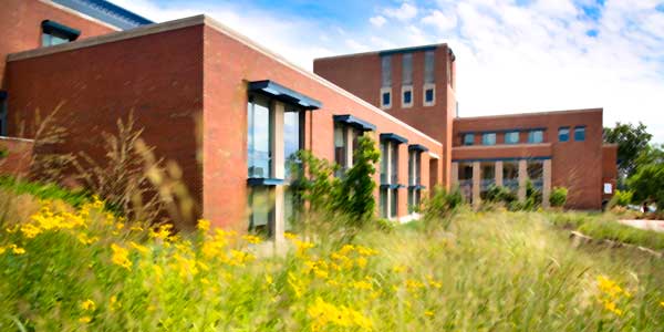 Outdoor view of college campus