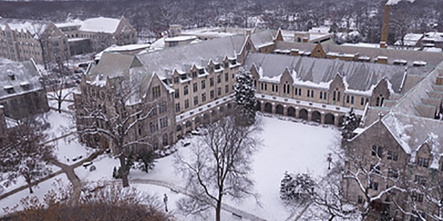 Outdoor view of college campus