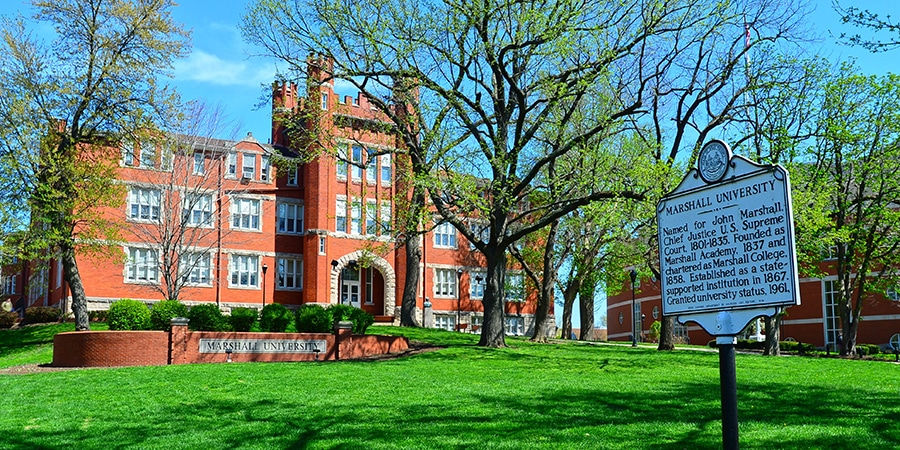 Outdoor view of college campus