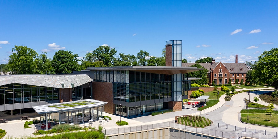 Outdoor view of college campus