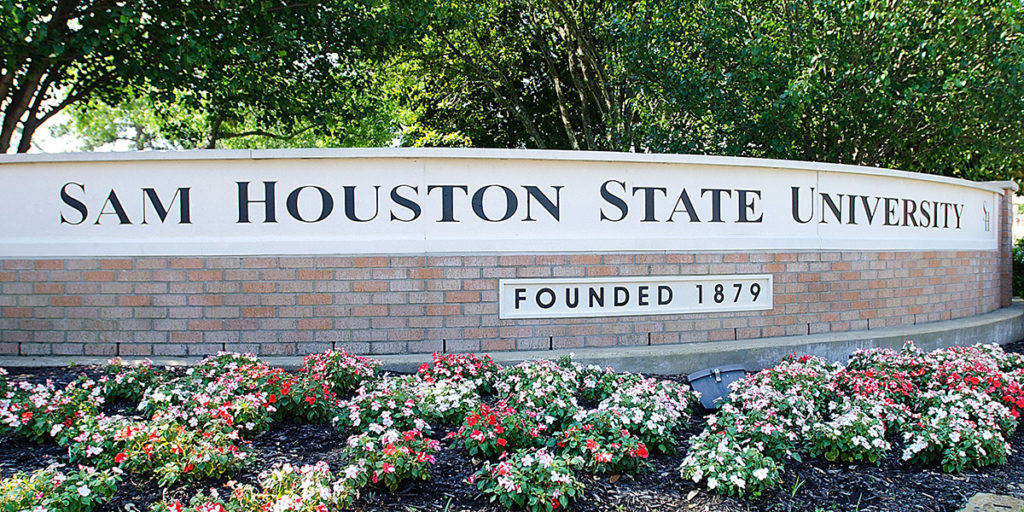 Sam Houston State University brick wall