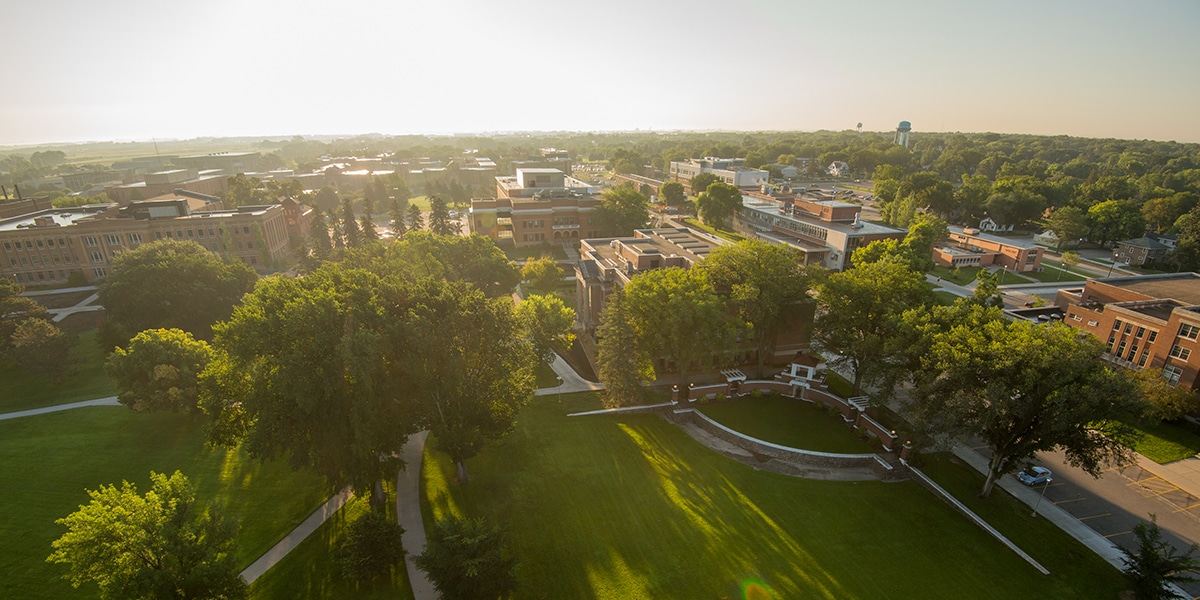 Outdoor view of college campus