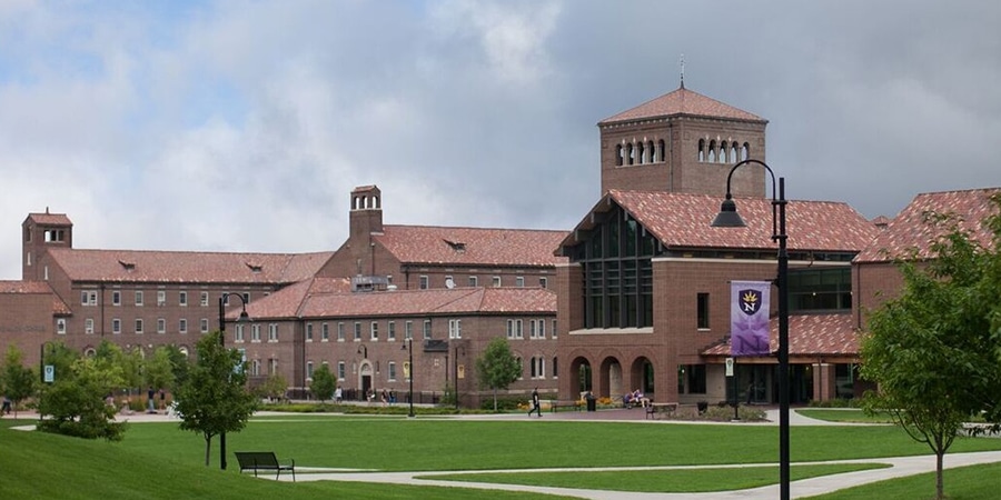 Outdoor view of college campus