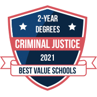 Best two-year degree programs in criminal justice badge
