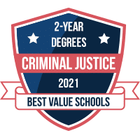 Best two-year degree programs in criminal justice badge
