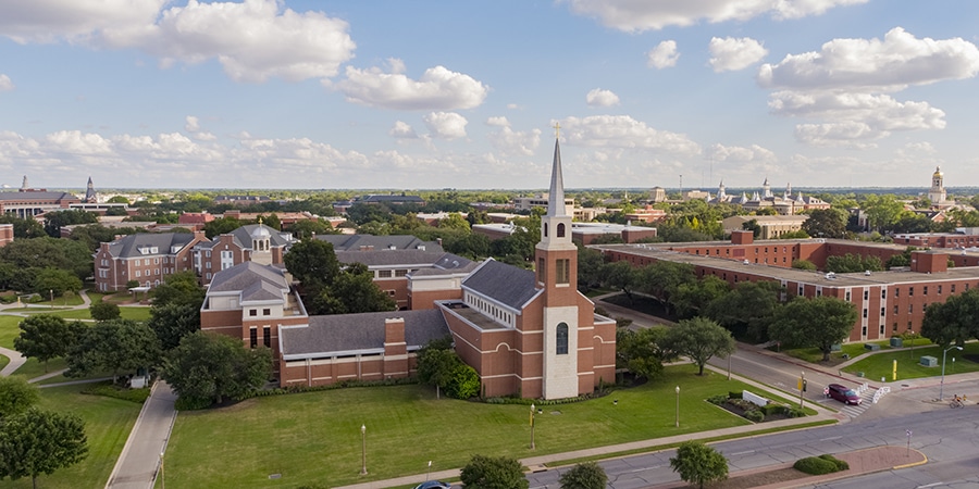 Outdoor view of college campus