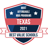 Most affordable MBA programs in Texas badge