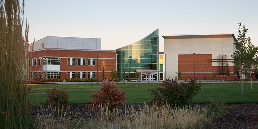 Outdoor view of college campus