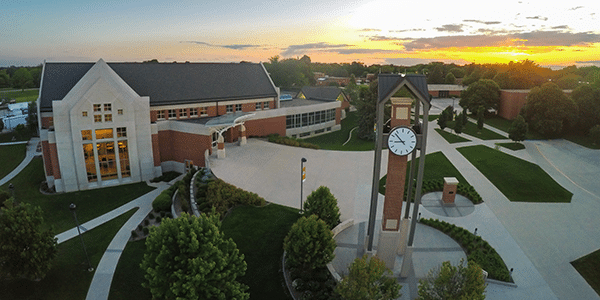 Outdoor view of college campus