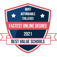 Most affordable and fastest online degree programs badge