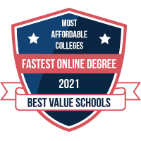 Most affordable and fastest online degree programs badge