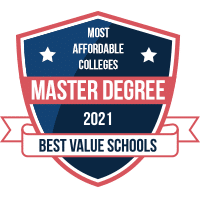 Most affordable master's degree programs badge