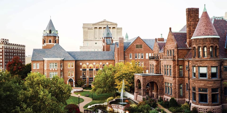 Outdoor view of college campus