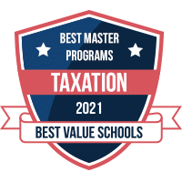 Best master's in taxation programs badge
