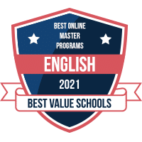 Best online master's in english programs badge