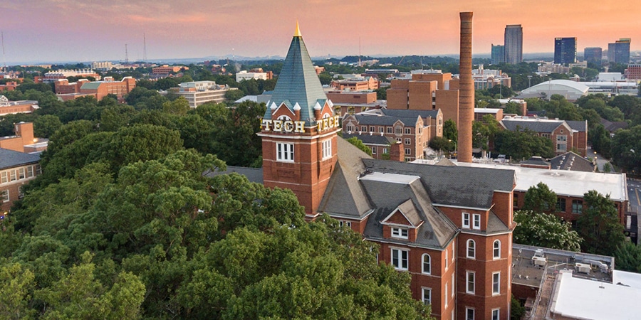 Outdoor view of college campus