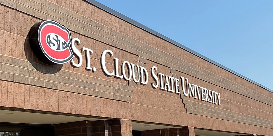 St. Cloud State University building sign