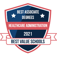 Best associate's degree in healthcare administration badge