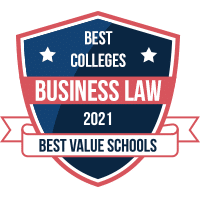 Best business law degree programs badge