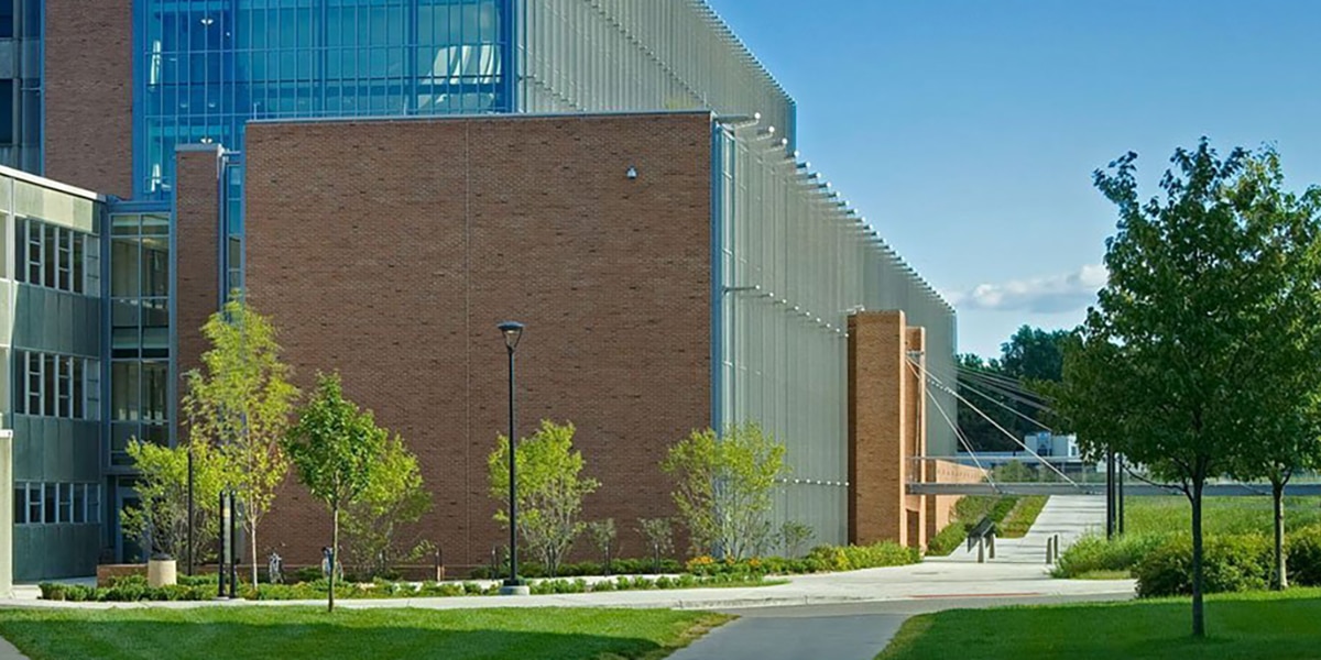 Outdoor view of college campus