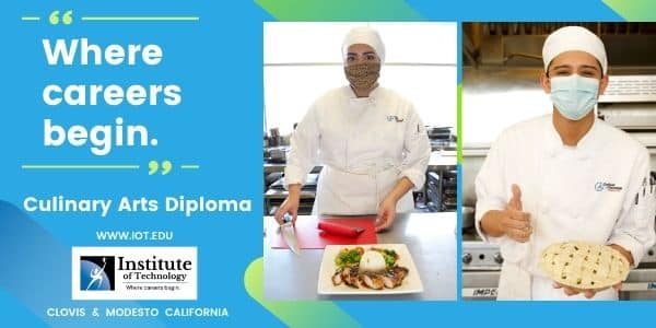 Culinary students featured on graphic from the Institute of Technology Clovis