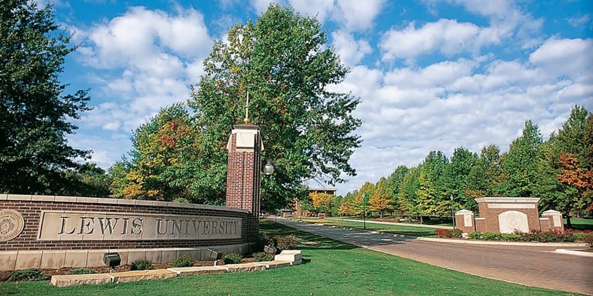 Lewis University sign outdoors