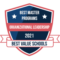 Best master's in organizational leadership programs badge